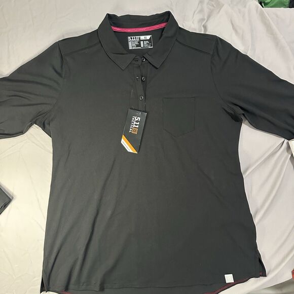 511 Tactical Women’s Performance Moisture Wicking Longsleeve Polo Black XL NWT - Picture 2 of 16